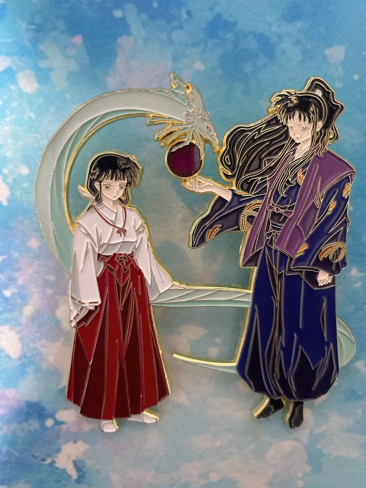 (reserved)Inuyasha kikyo and Naraku Enamel Pin – Rare Limited Edition for Collectors