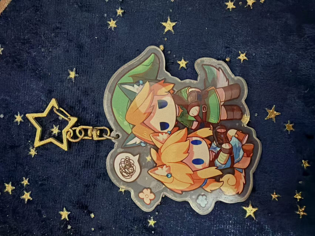 Zelda and link Acrylic Keychain