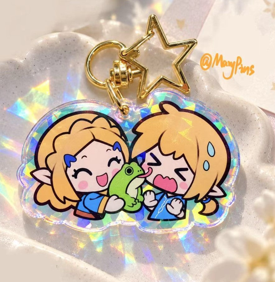 Zelda BOTW Froggy Surprise Holographic Acrylic Keychain(original)