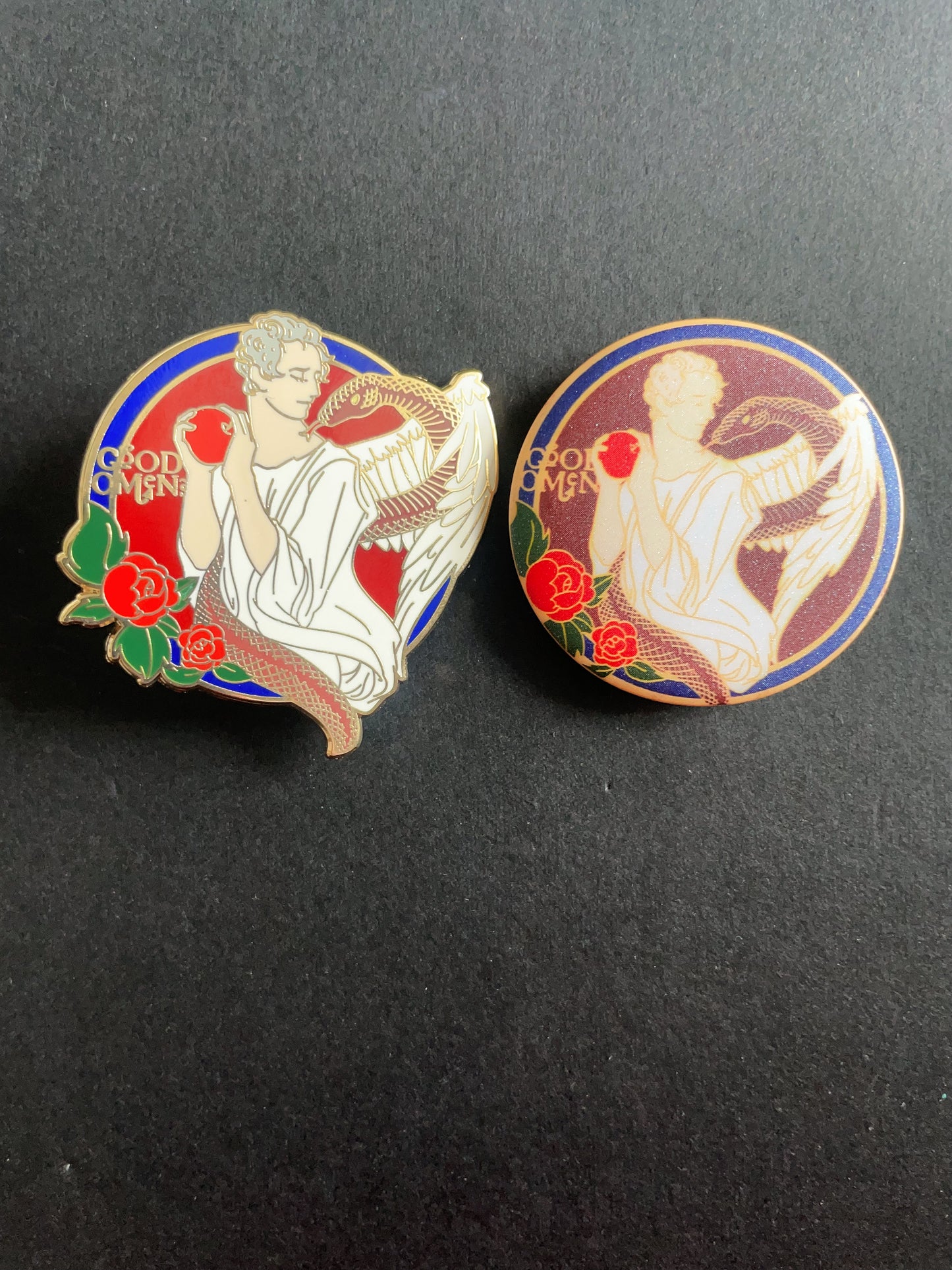 Good Omens  hard enamel pins（4pcs）