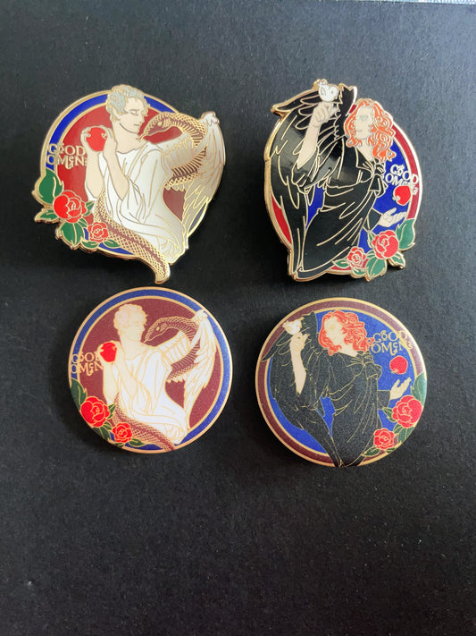 Good Omens  hard enamel pins（4pcs）
