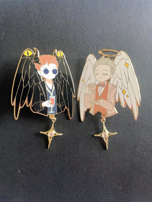 Good Omens  hard enamel pins（(2pcs)