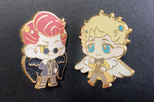 Good Omens hard enamel  pins(2pcs)