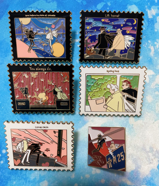 Good Omens hard enamel pins(a set of pins）6pcs