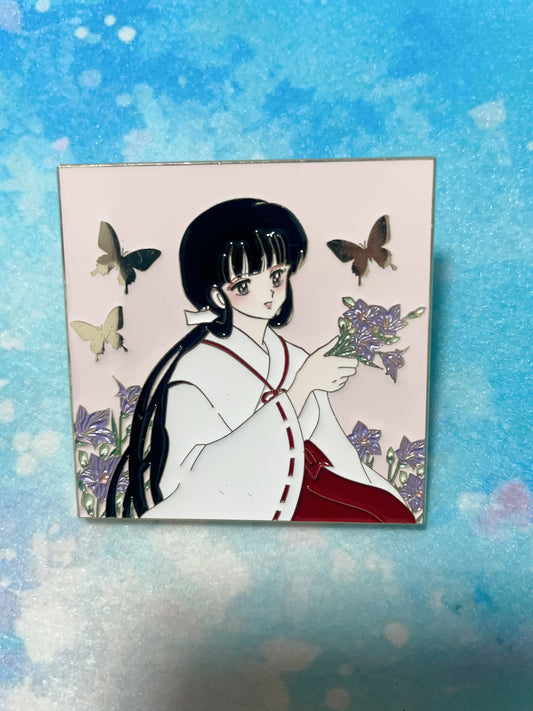 Kikyo Enamel Pin – Rare Handmade Shrine Maiden Design