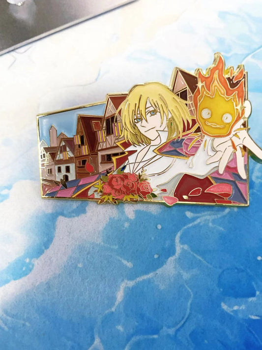 studio Ghibli Howl’s Moving Castle Hard Enamel Pins – Collectible Studio Ghibli