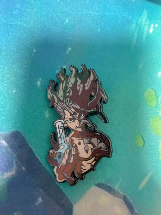 Senku enamel pin