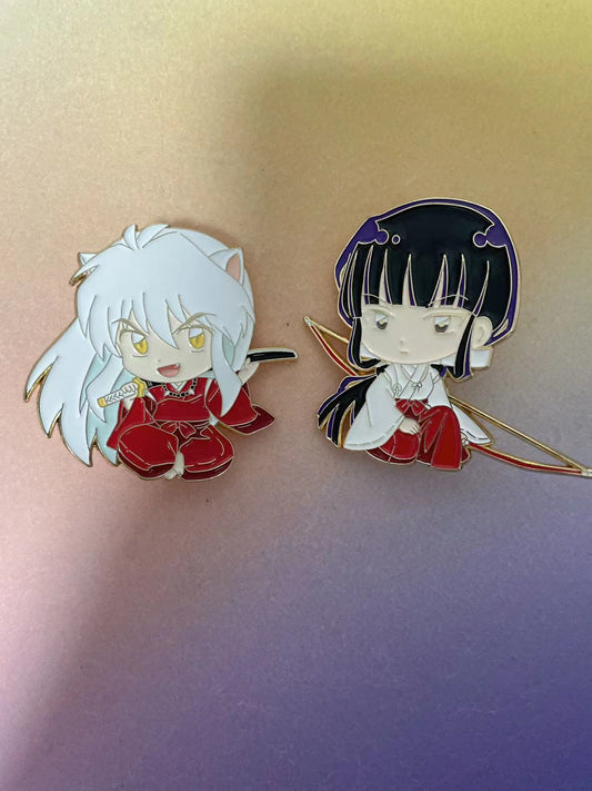 Inuyasha and Kikyo Enamel Pins(2pcs)– Limited Edition Collectible Anime pin