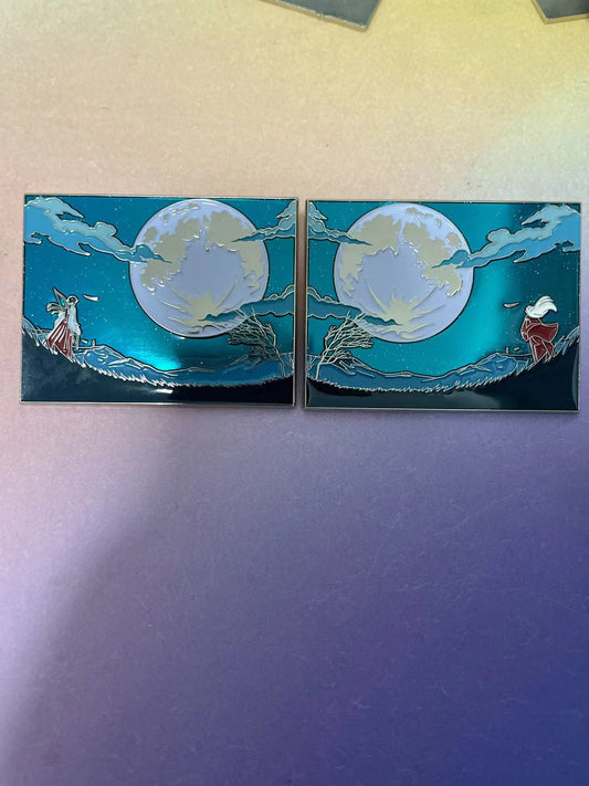 inuyasha and kikyo enamel pin couple limited edition