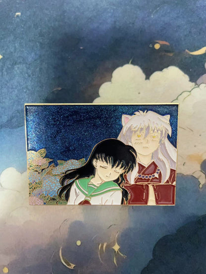 Inuyasha × Kagome Couple Enamel Pin – Romantic Anime Hard Enamel Collectible