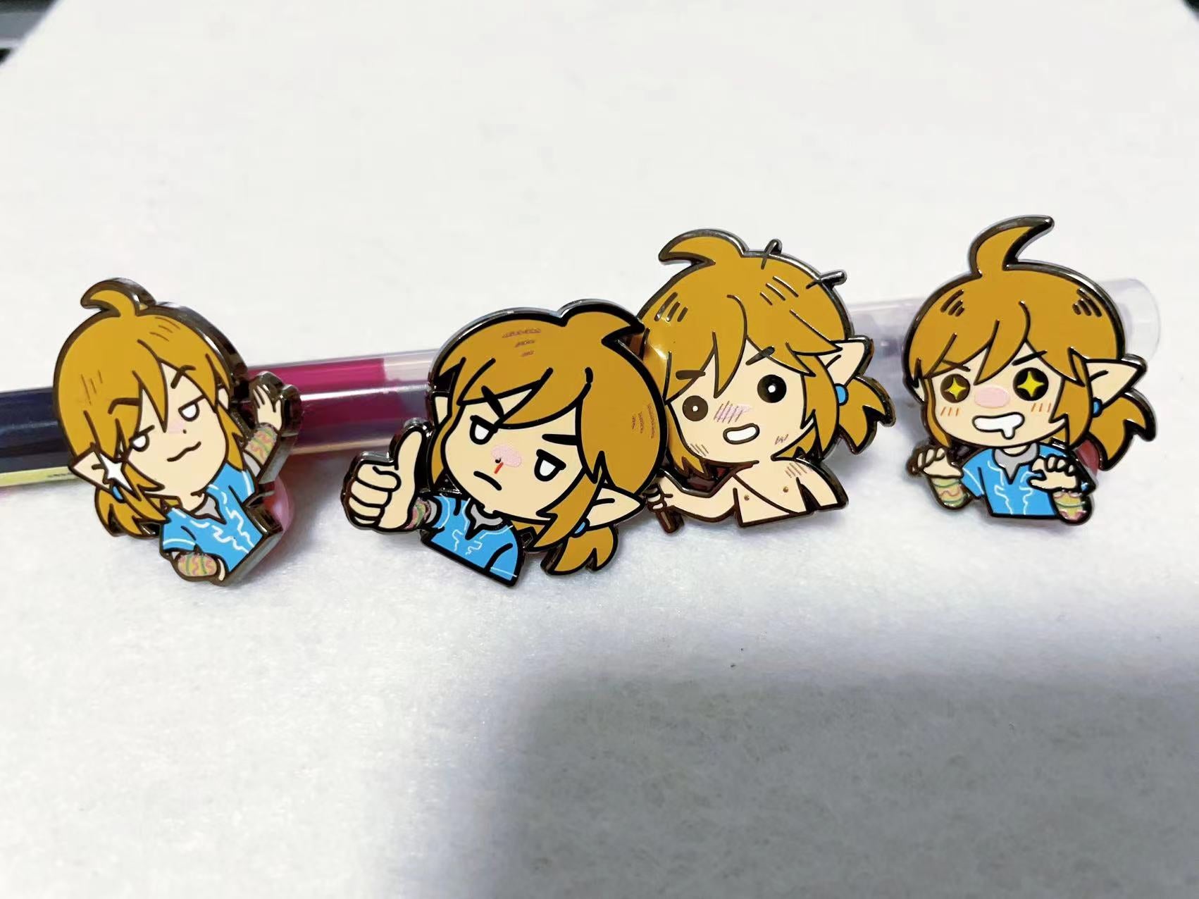 Zelda and link  Enamel Pins(4pcs)