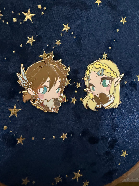 Brand New-Legend of Zelda hard enamel Pins(2pcs)– Limited Edition Collector's Item