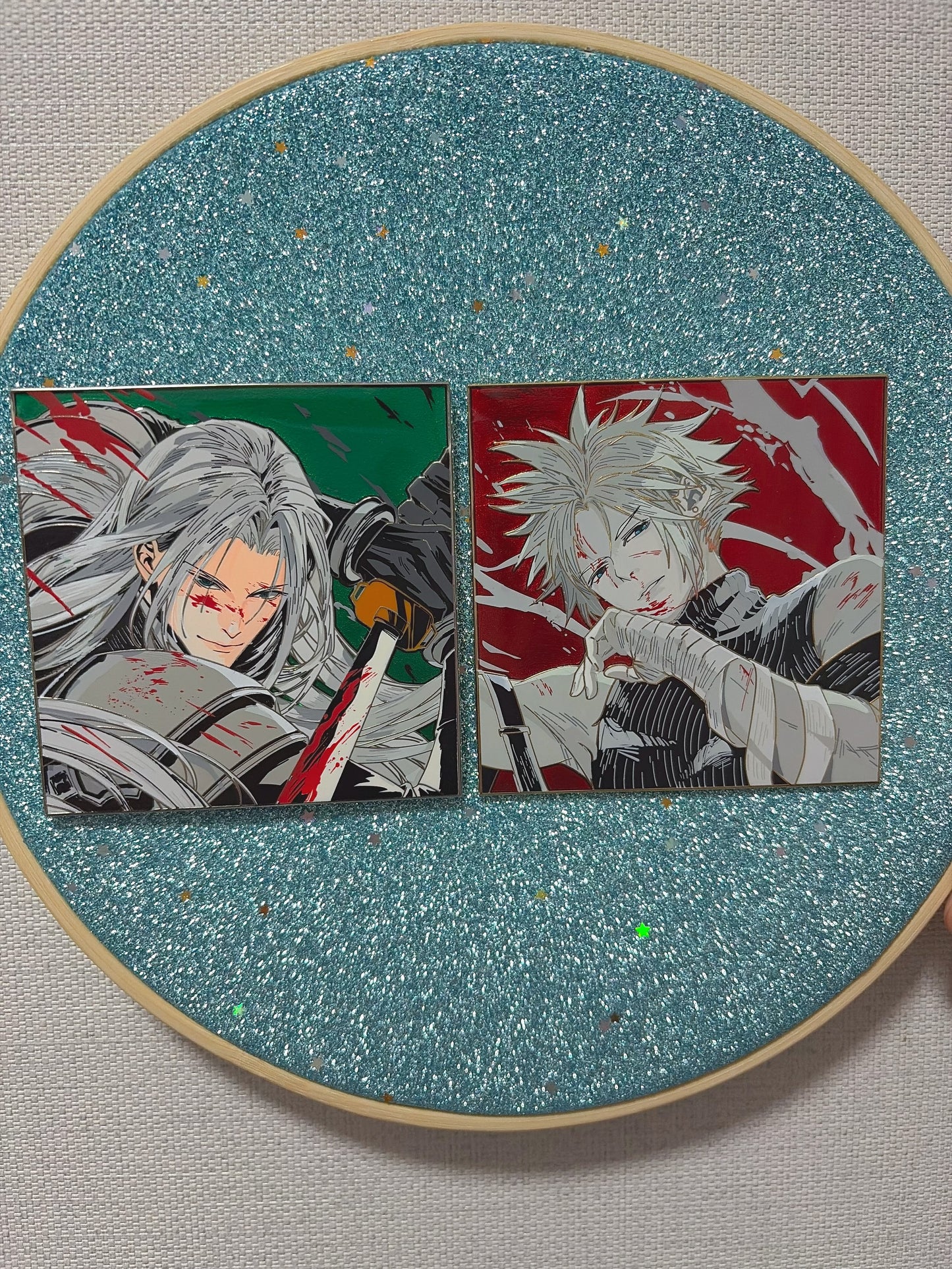 Final Fantasy VII Sephiroth & Cloud hard  Enamel Pins(2pcs)