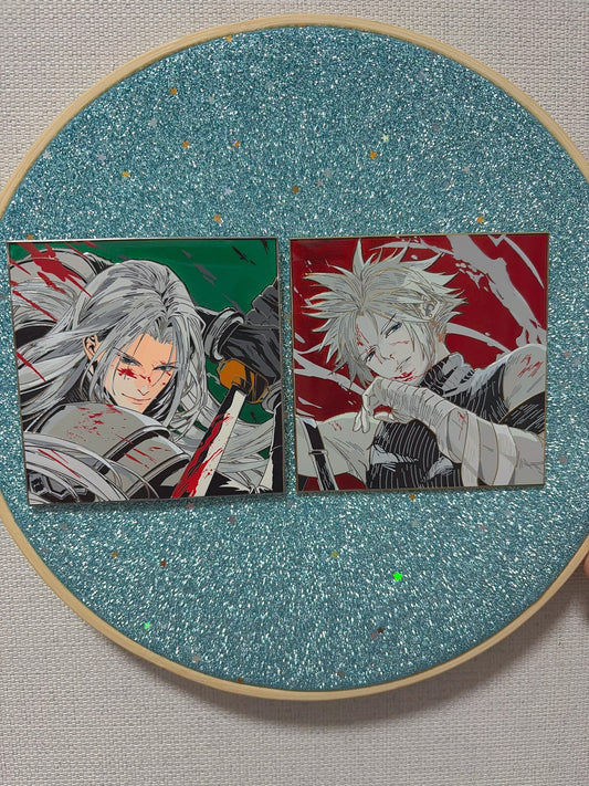 Final Fantasy VII Sephiroth & Cloud hard  Enamel Pins(2pcs)