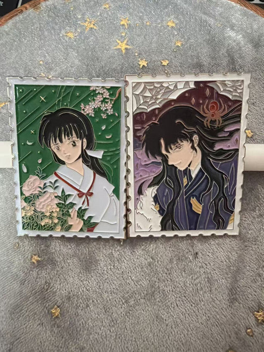 Inuyasha and kikyo  Enamel Pins(2pcs)– Rare Limited Edition for Collector