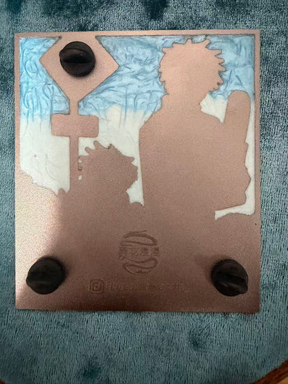 Hunterflowerspin Jujutsu Kaisen Gojo & kiddo Megumi enamel pin