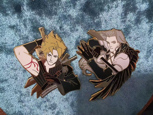 Final Fantasy VII Sephiroth & Cloud hard  Enamel Pins(2pcs)