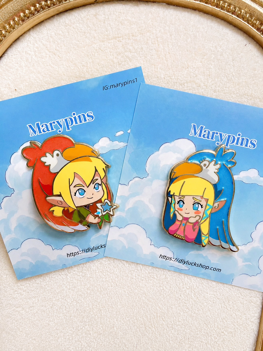 (Original )The Legend of Zelda: Skyward Sword Link & Zelda Enamel Pin