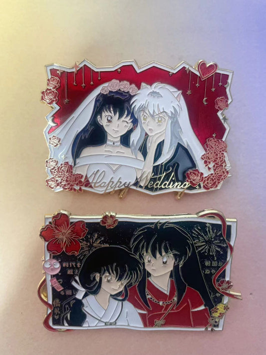 Inuyasha & Kikyo Enamel Pins（2pcs） – Rare Limited Edition for Collectors