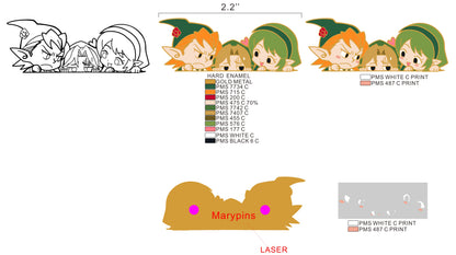 Ocarina of Time Enamel Pin：Link’s Love Triangle  Pre-order（original）