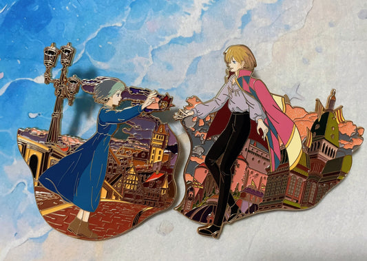 studio Ghibli Howl’s Moving Castle Hard Enamel Pins(2pcs) – Collectible Studio Ghibli
