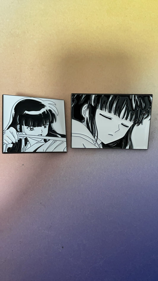Inuyasha & Kikyo Enamel Pins（2pcs） – Rare Limited Edition for Collectors