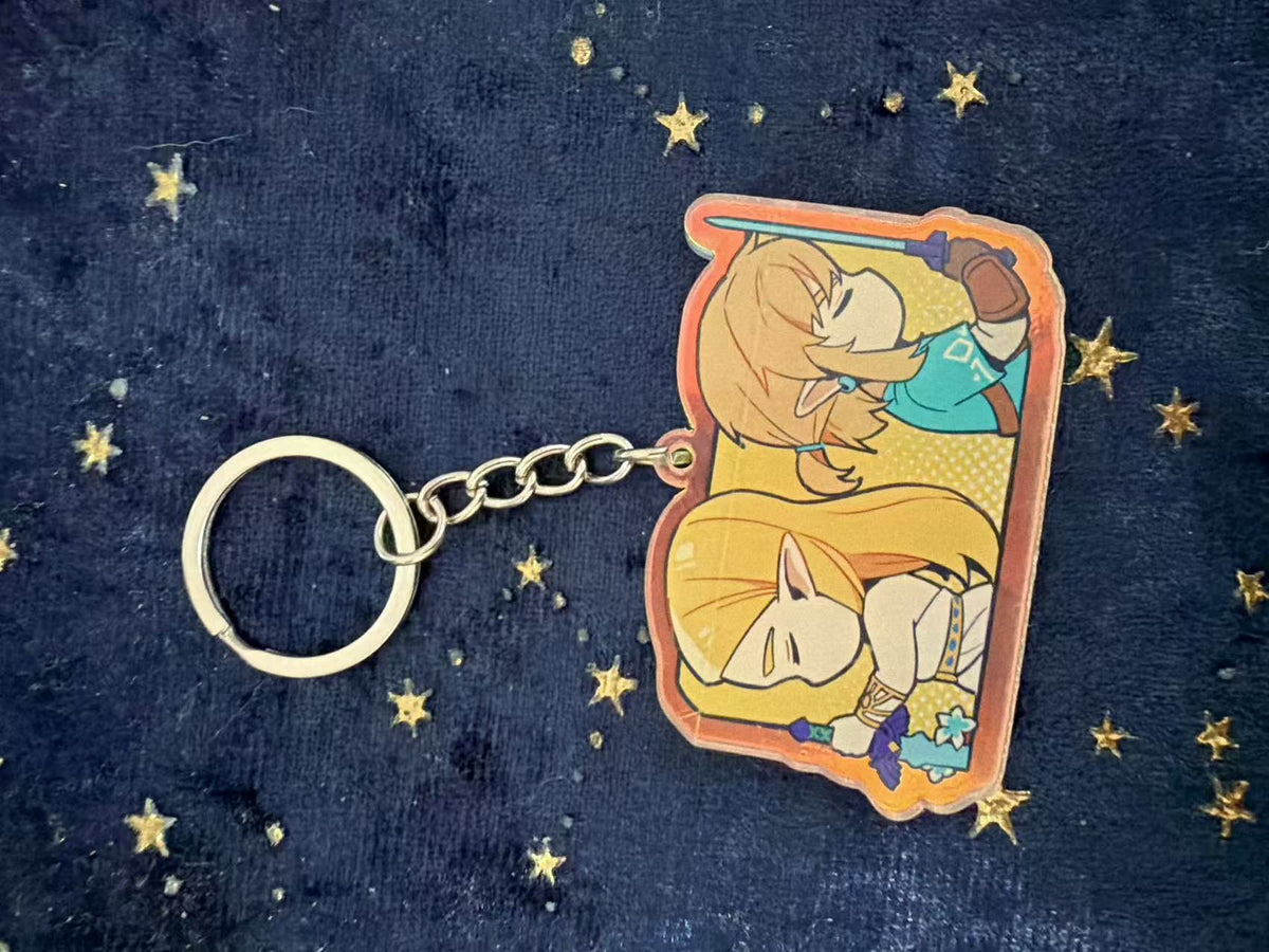 Zelda and link Acrylic Keychain