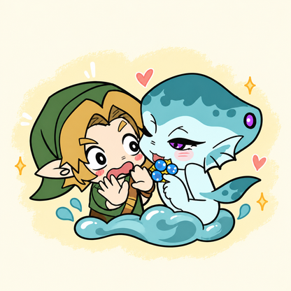 Ocarina of Time Enamel Pin：Not Ready to Marry-Ruto & Link （original）