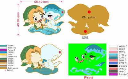 Ocarina of Time Enamel Pin：Not Ready to Marry-Ruto & Link （original）