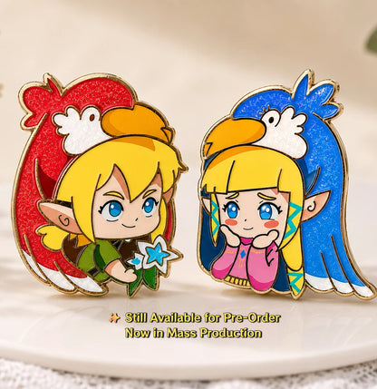(Original )The Legend of Zelda: Skyward Sword Link & Zelda Enamel Pin
