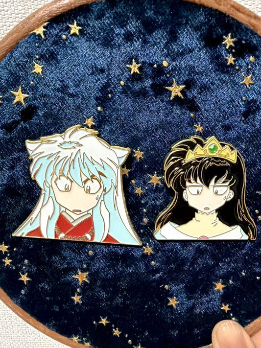 Inuyasha and kagome  Enamel Pins(2pcs) – Rare Limited Edition for Collectors