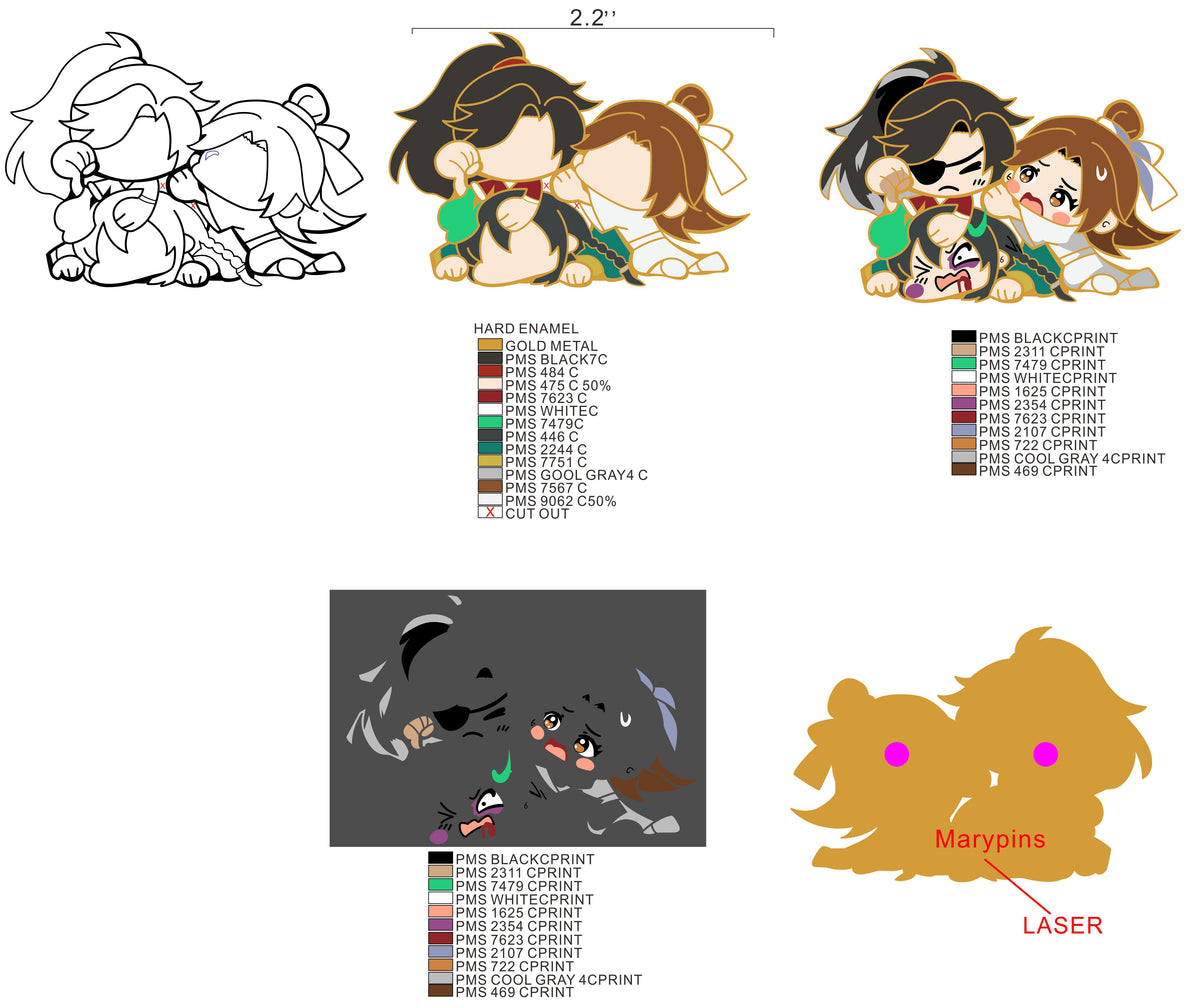 Hualian – TGCF Qi Rong's Bad Day hard enamel pins Pre-order（original）