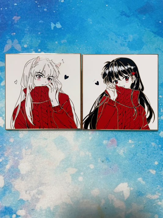 inuyasha Kagome  Enamel Pin – Rare Handmade  Collector's Edition(2pcs)