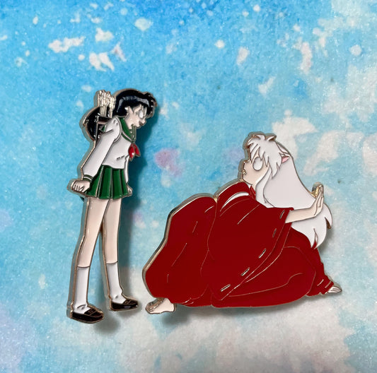 inuyasha Kagome  Enamel Pin – Rare Handmade  Collector's Edition(2pcs)