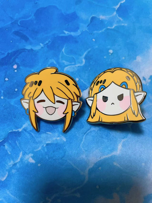 Zelda and link hard Enamel Pins – Limited Edition Collector's Item（2pcs）